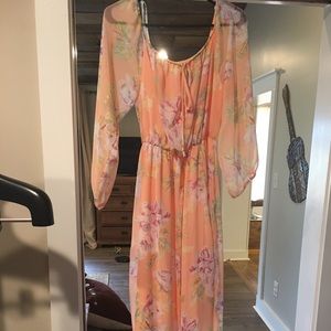 Pink Blush Maternity dress Floral Long Sleeves